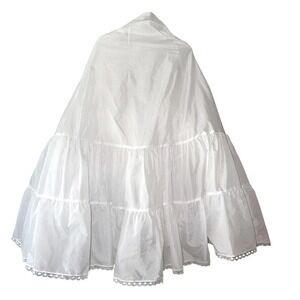 Davids Bridal White 3 Tier Full Bridal Slip Petticoat Style 603 Womens Size 8
